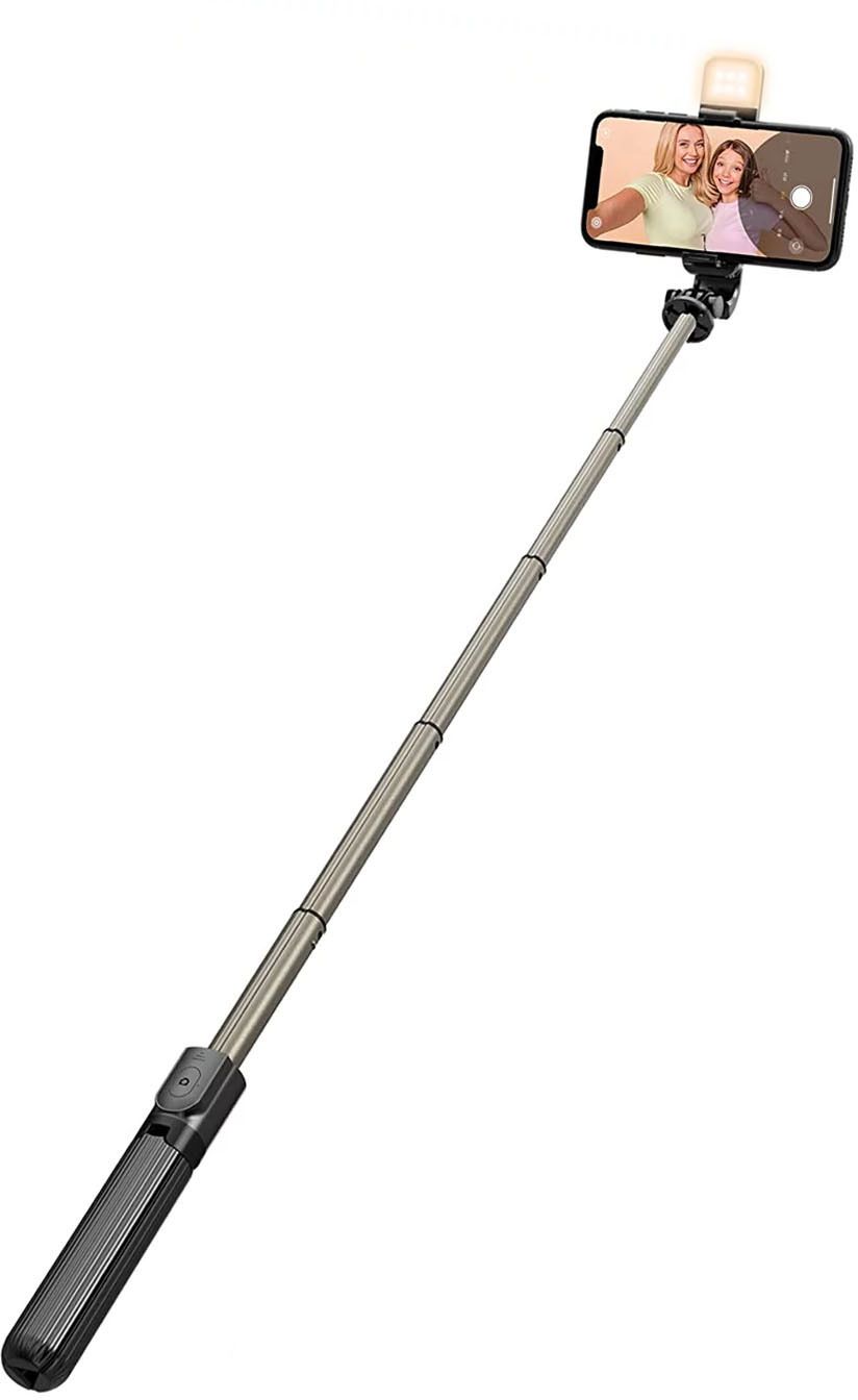 HLMOBILE AY SUPER BRAND R1s Wireless Selfie Stick Stand Remote Flash Light All Smartphones Monopod Kit, Tripod, Tripod Kit-image-41
