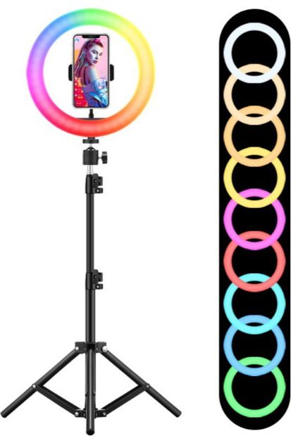 Aneep 10 Inch RGB ring light with Tripod Stand for Video, youtube & Photography Ring Flash-image-24