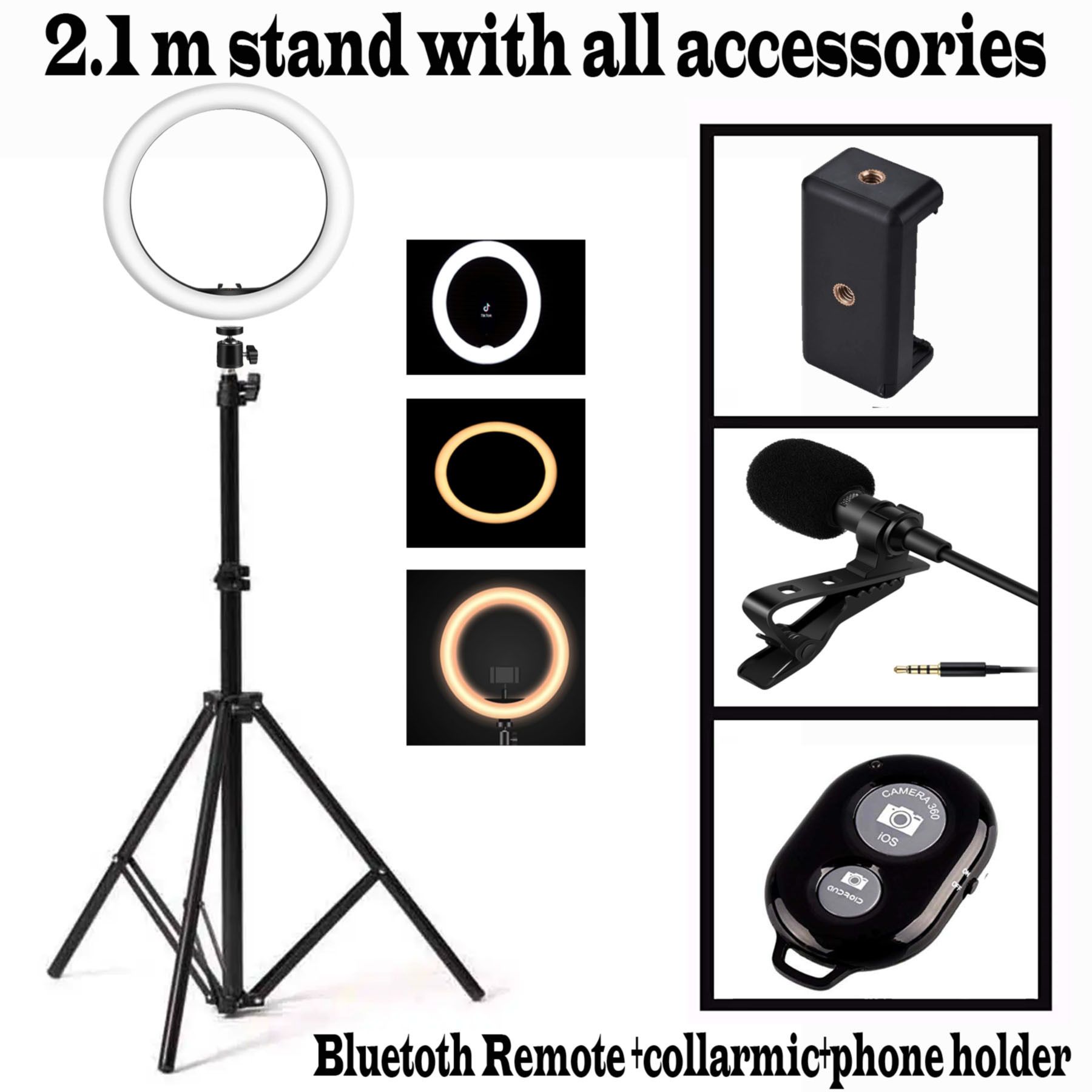 Deeshora Newest flash ring light ,Phone holder ,colormic,remote control Monopod, Monopod Kit, Tripod, Tripod Ball Head, Tripod Bracket, Tripod Kit-image-40