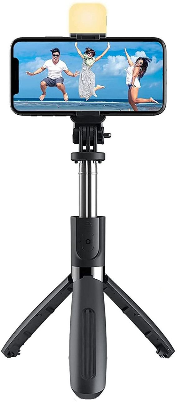 HLMOBILE AY HIGH QUALITY R1s Wireless Selfie Stick Stand Remote Flash Light All Smartphones Monopod Kit, Tripod, Tripod Kit-image-47