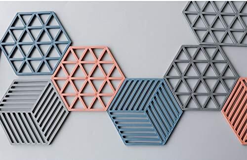 Heat-Resistant Silicone Trivet Set (Pack of 4) – Hexa Design Hexagone Trivet-image-2