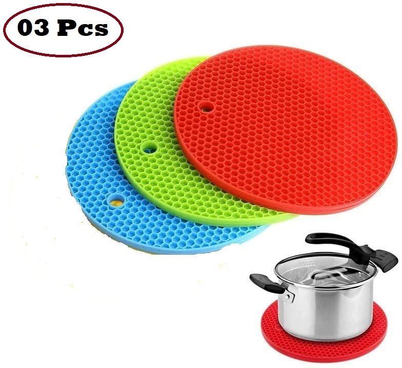 3 Pcs Silicone Trivet Mat - Trivets for Pots & Hot Dish - Trivet Mat Matte Trivet-image-45