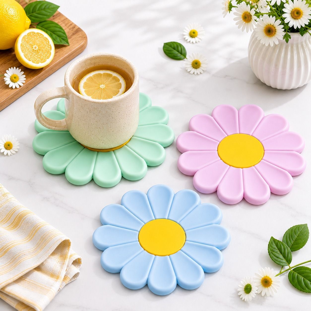 Round Silicone Full Hot Pot Holder Mat Heat Resistant Disc Pads Kitchen Silicon Trivet-image-34