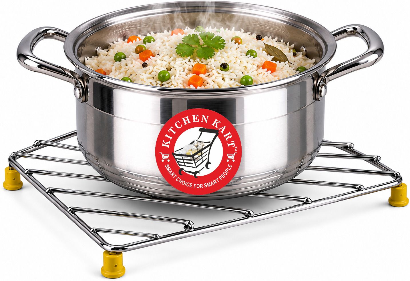 kitchen kart Premium Trivet Stand for Hot Pots, Pans & Cookware Electro Polished Trivet-picture-24