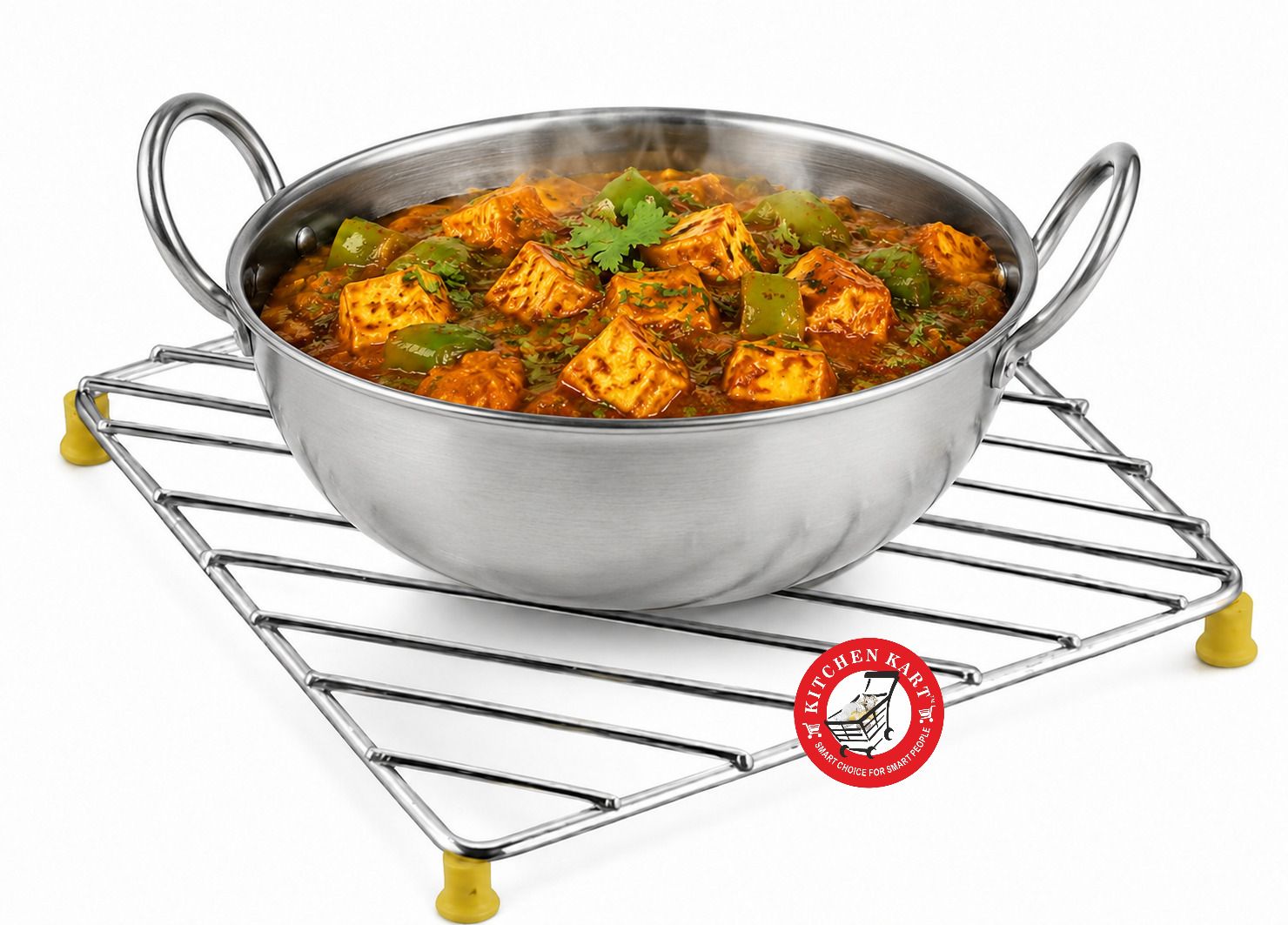 kitchen kart Hot Pot Stand for Cookers, Casseroles & Kadhai Electro Polished Trivet-picture-34