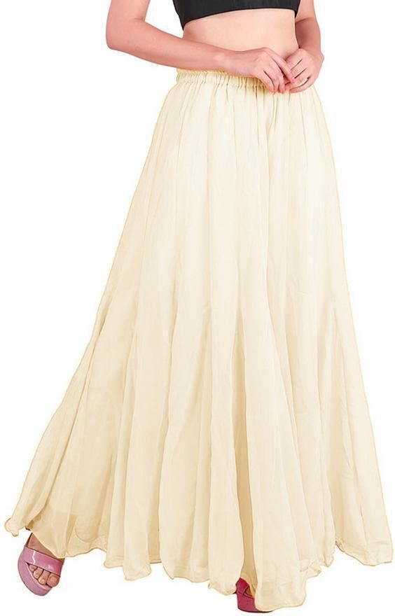 Women Flared White Georgette Trousers-image-20
