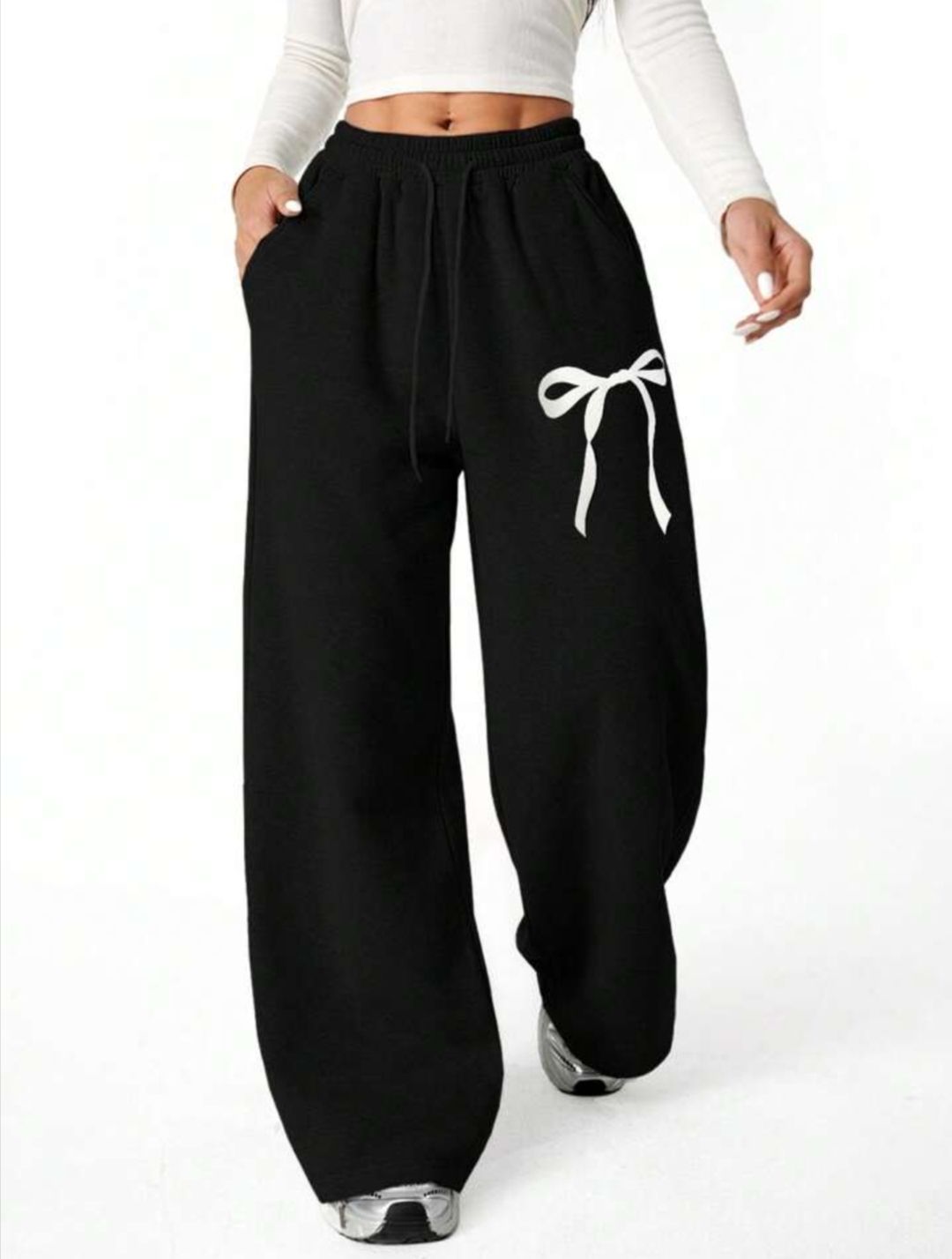 miskis Women Regular Fit Black Cotton Blend Trousers-picture-3