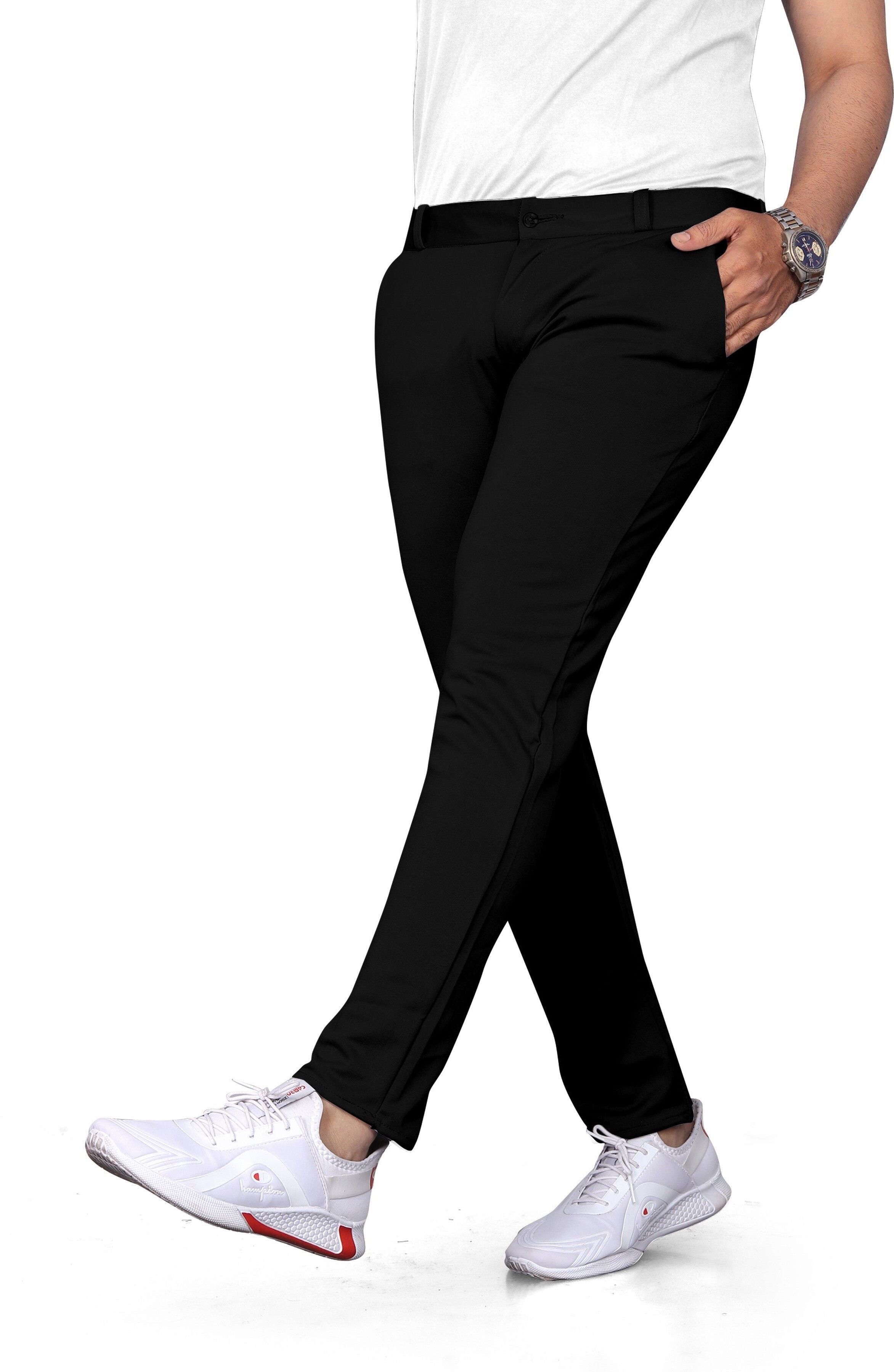 bidatsh trend Men Slim Fit Black Lycra Blend Trousers-picture-31
