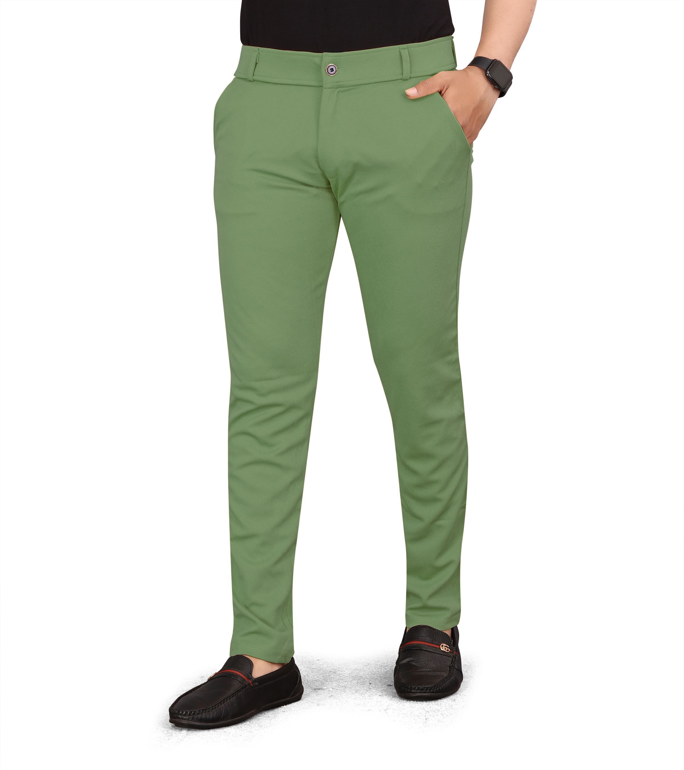 bidatsh trend Men Regular Fit Multicolor Lycra Blend Trousers-picture-1