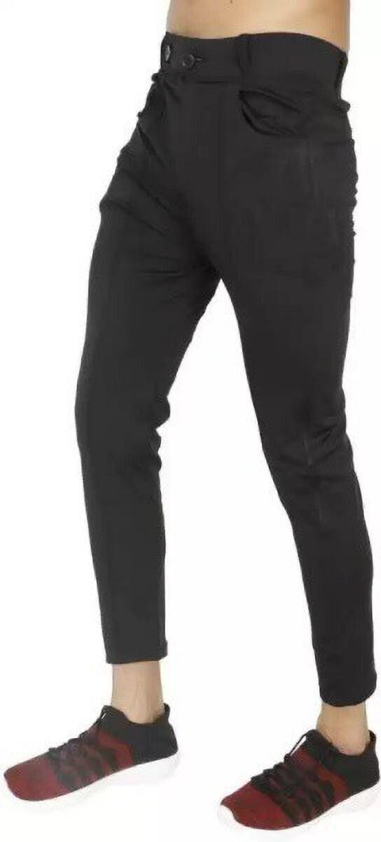 Men Slim Fit Black Lycra Blend Trousers-image-38
