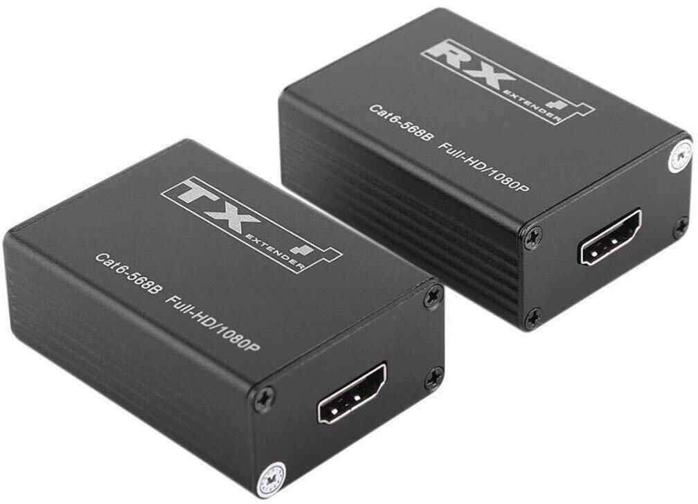 RuhZa 30m HDMI Transmitter Receiver 1080P HDMI Extender Splitter Adapter Lan Adapter-image-41