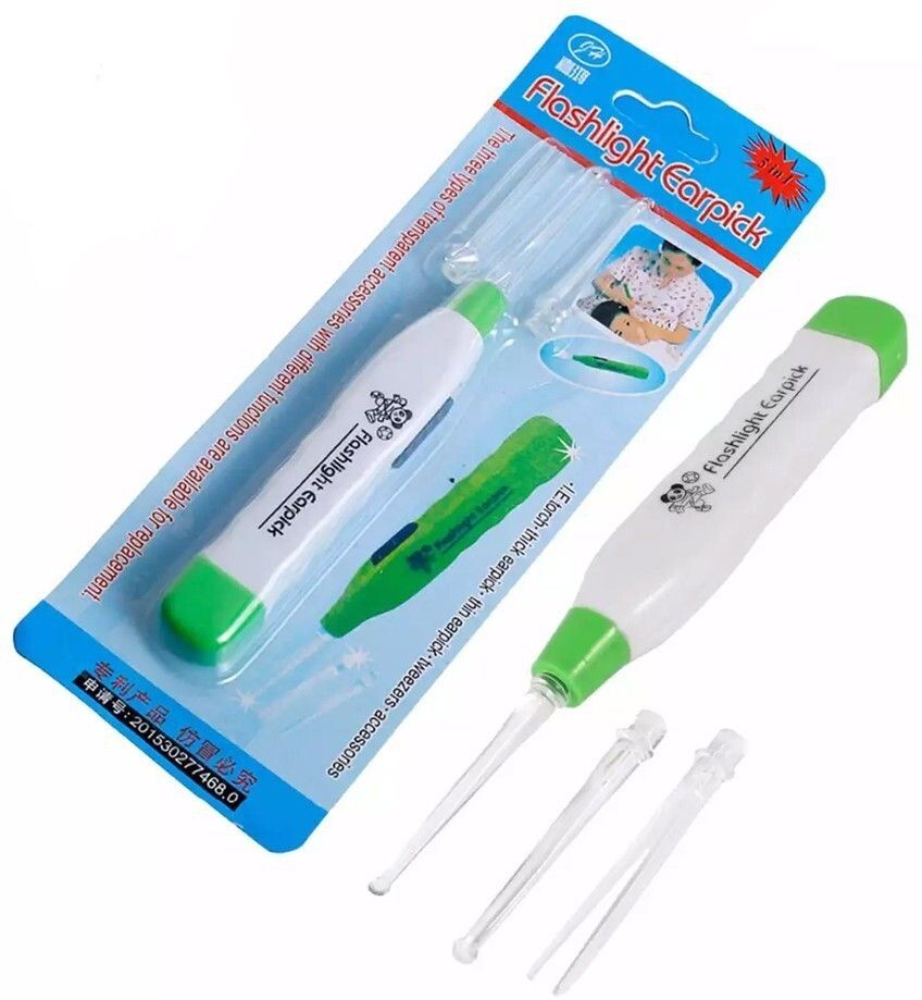 Kid Baby Safe LED Flashlight Earpick Luminous Visible Ear Spoon