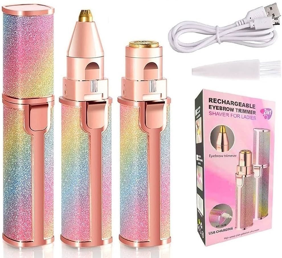 2 in 1 Facial Hair Remover Eyebrow Trimmer Rechargeable & Wireless