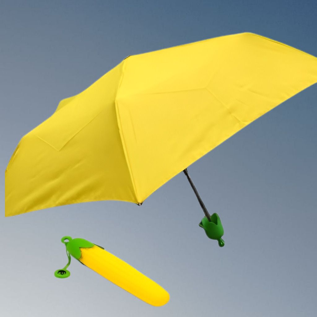 lootnesse compact waterproof umbrella with realistic corn case for travel and commuting Umbrella-picture-12