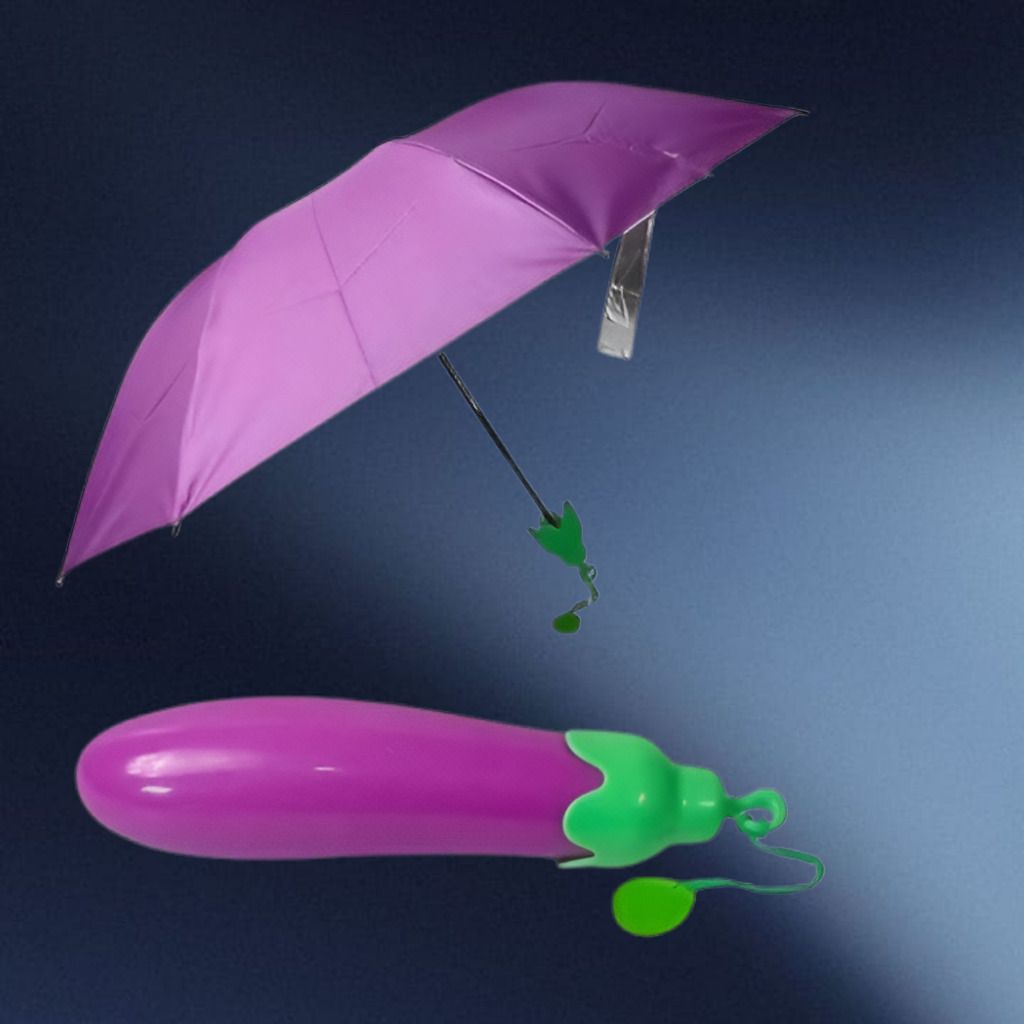 dripfly Brinjal Inspired Compact Umbrella Premium Folding Waterproof Design Umbrella-picture-2
