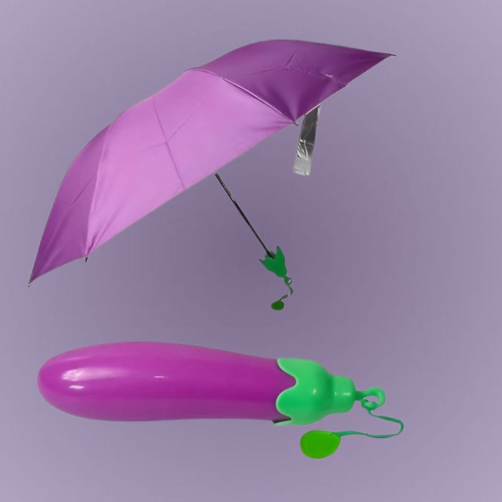 lootnesse Compact Brinjal UV Protection Umbrella Travel Essential Umbrella-picture-7