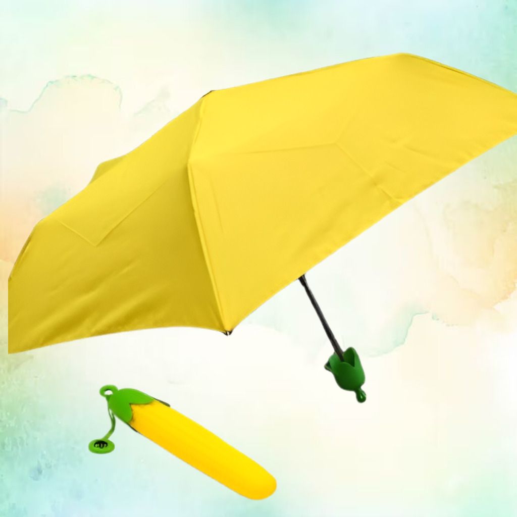 lootnesse lightweight pocket umbrella with waterproof canopy and realistic corn shell case Umbrella-picture-10