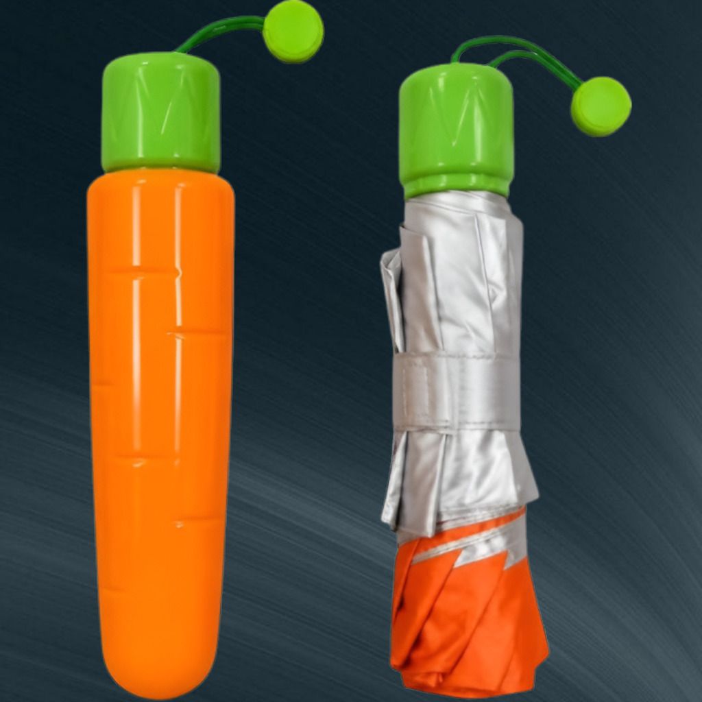 lootnesse Stylish Waterproof Folding Umbrella with Carrot Theme Carrying Case Umbrella-picture-1