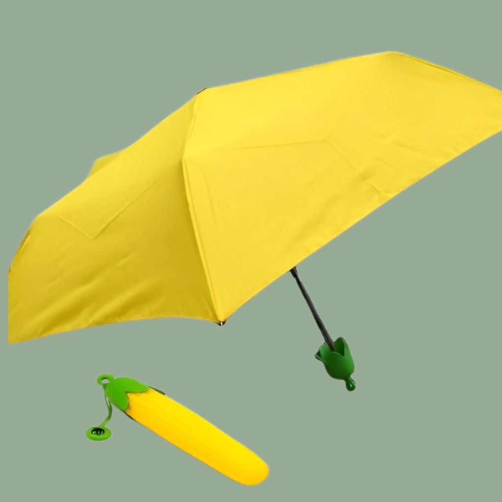 dripfly travel folding umbrella with fun corn shaped holder for rain and sunshine Umbrella-picture-0