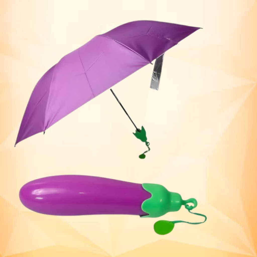 lootnesse Portable Eggplant Umbrella Stylish Foldable Travel Accessory Umbrella-picture-8