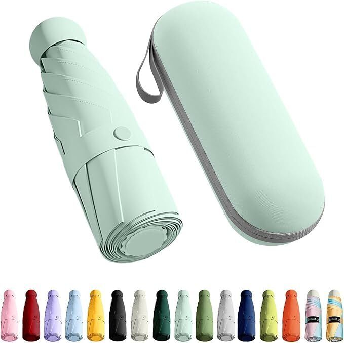 Mini Umbrella & Case (Manual Open) 6 Frame Use in Rain & Summer,UV Protection Umbrella-image-45