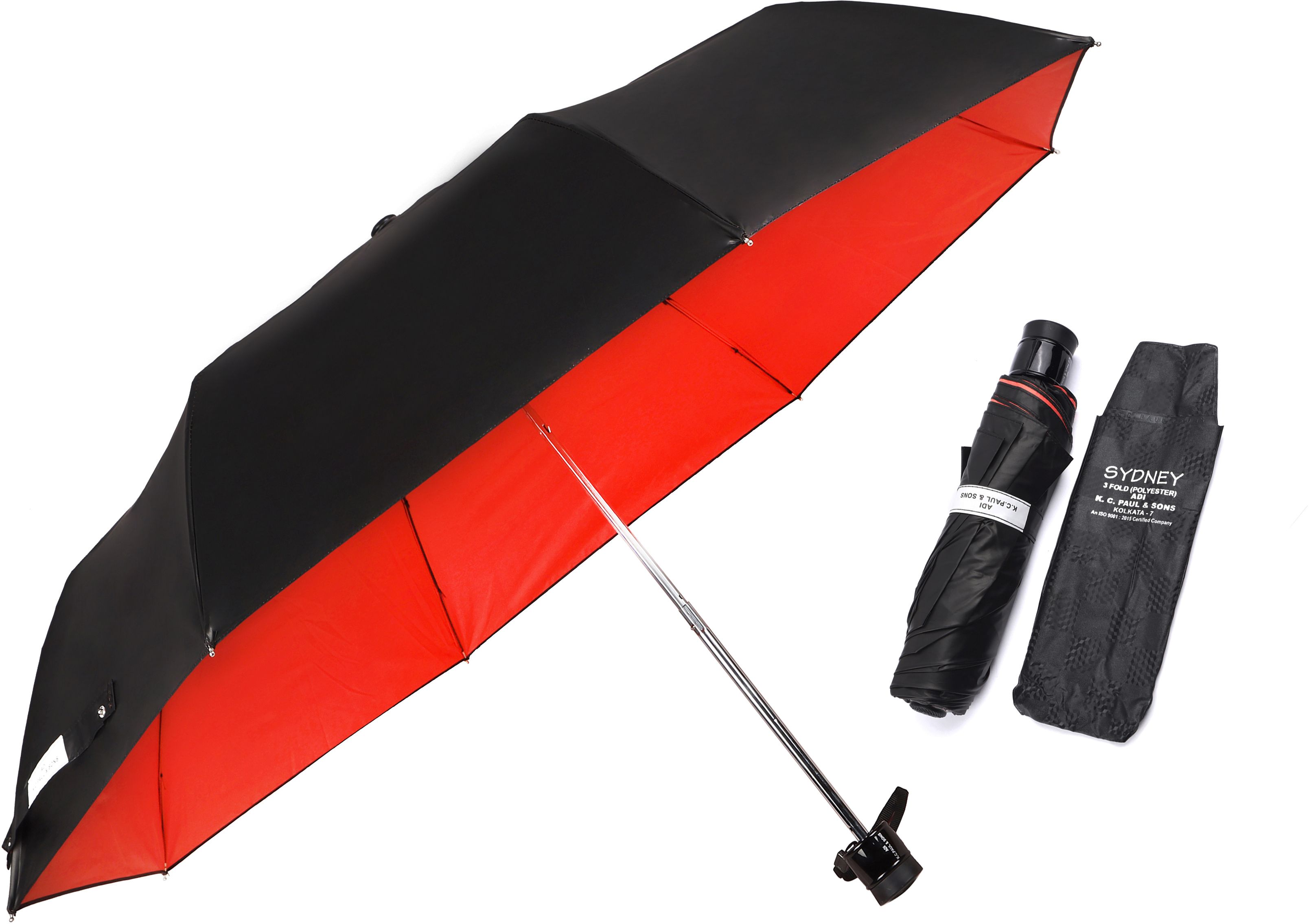k.c. paul & sons Sydney 3 Fold 23-Inch large Heavy Duty Long Lasting for Men & Women Umbrella-picture-14