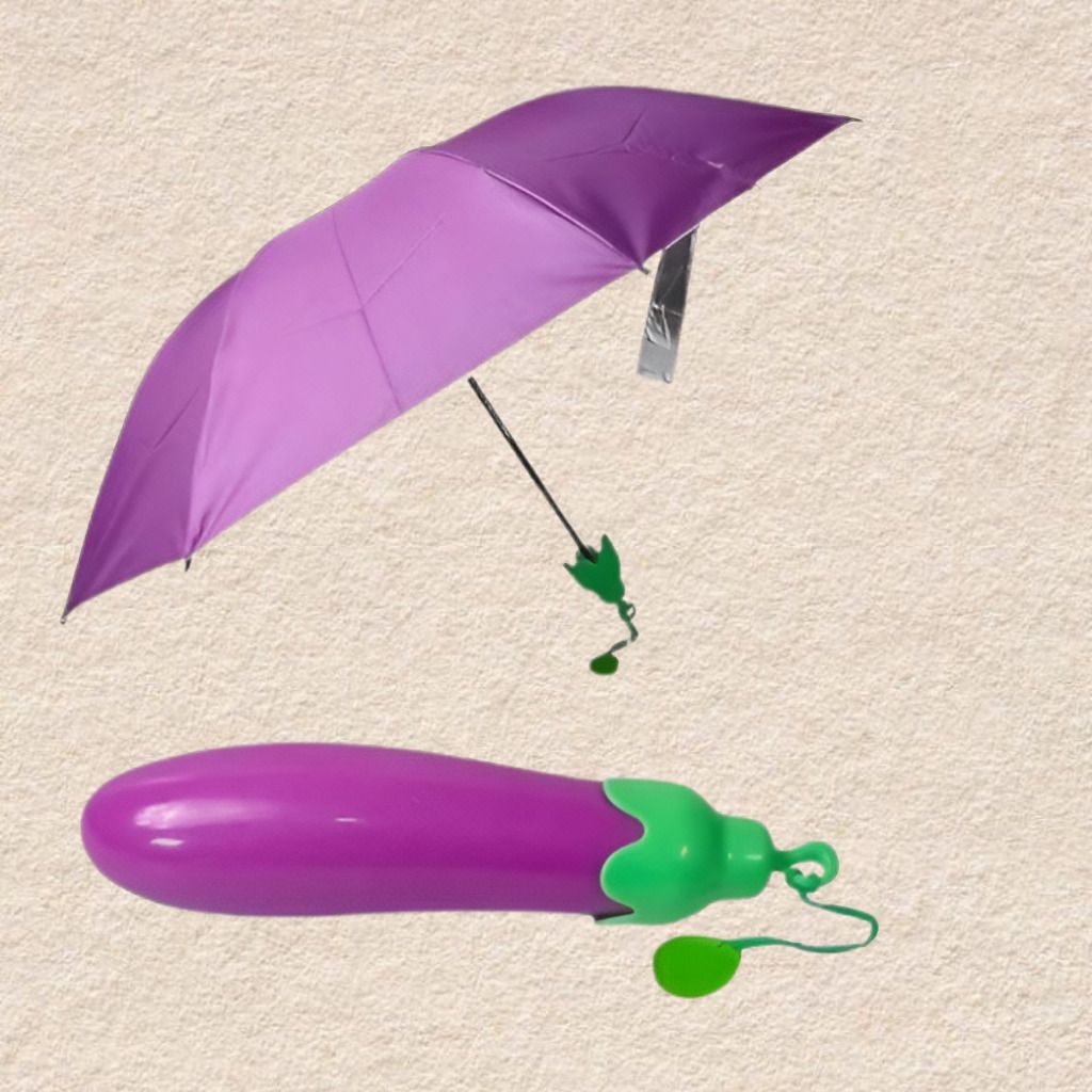 Brinjal Folding Umbrella UV Shield Lightweight Pocket Model Umbrella-image-7