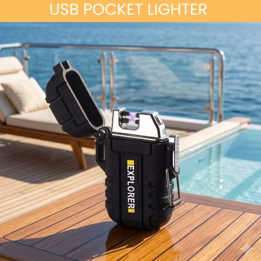 guggu USB Rechargeable Electric Lighter with Windproof Arc BZ156 Pocket Lighter-picture-9