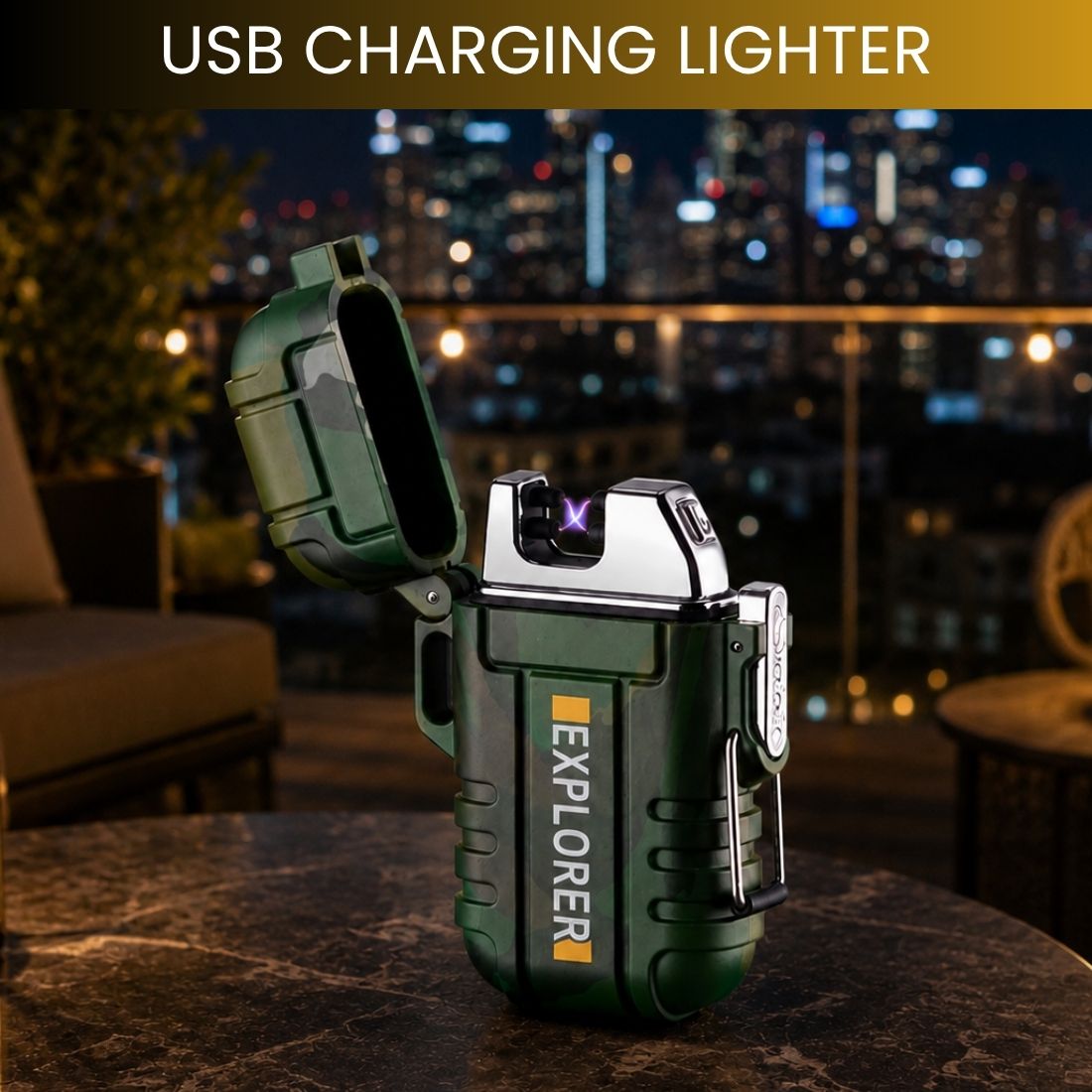 sacro USB Rechargeable Electric Lighter with Windproof Arc GX62 Pocket Lighter-picture-20