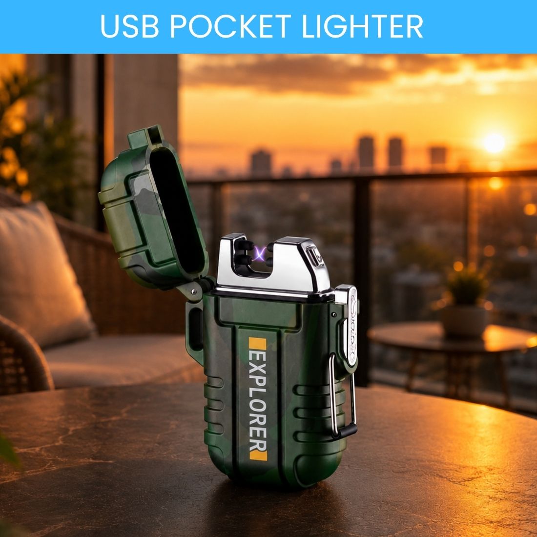 clairbell USB Rechargeable Electric Lighter with Windproof Arc EZ476 Pocket Lighter-picture-12