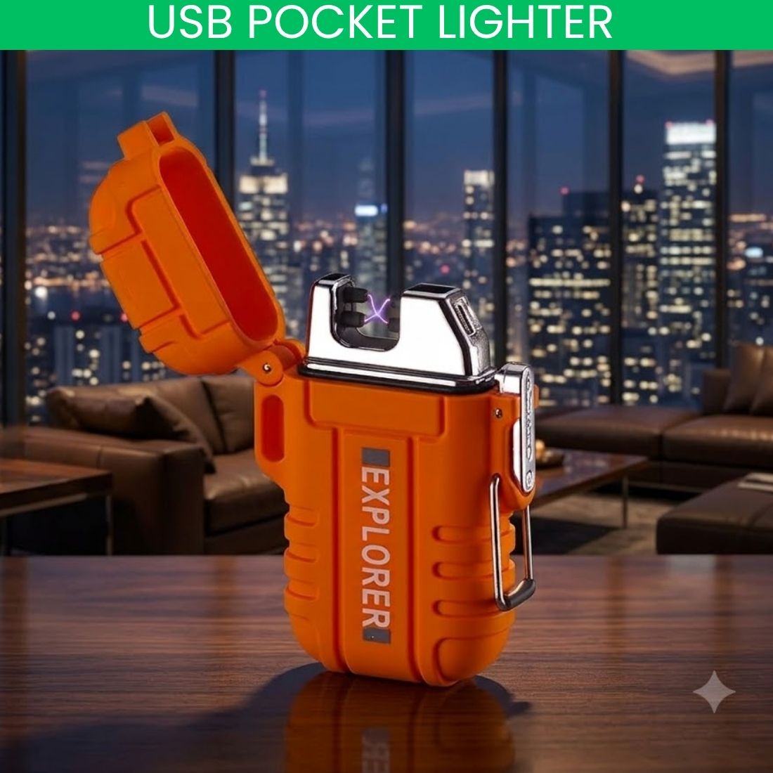 sacro USB Rechargeable Electric Lighter with Windproof Arc GX242 Pocket Lighter-picture-26