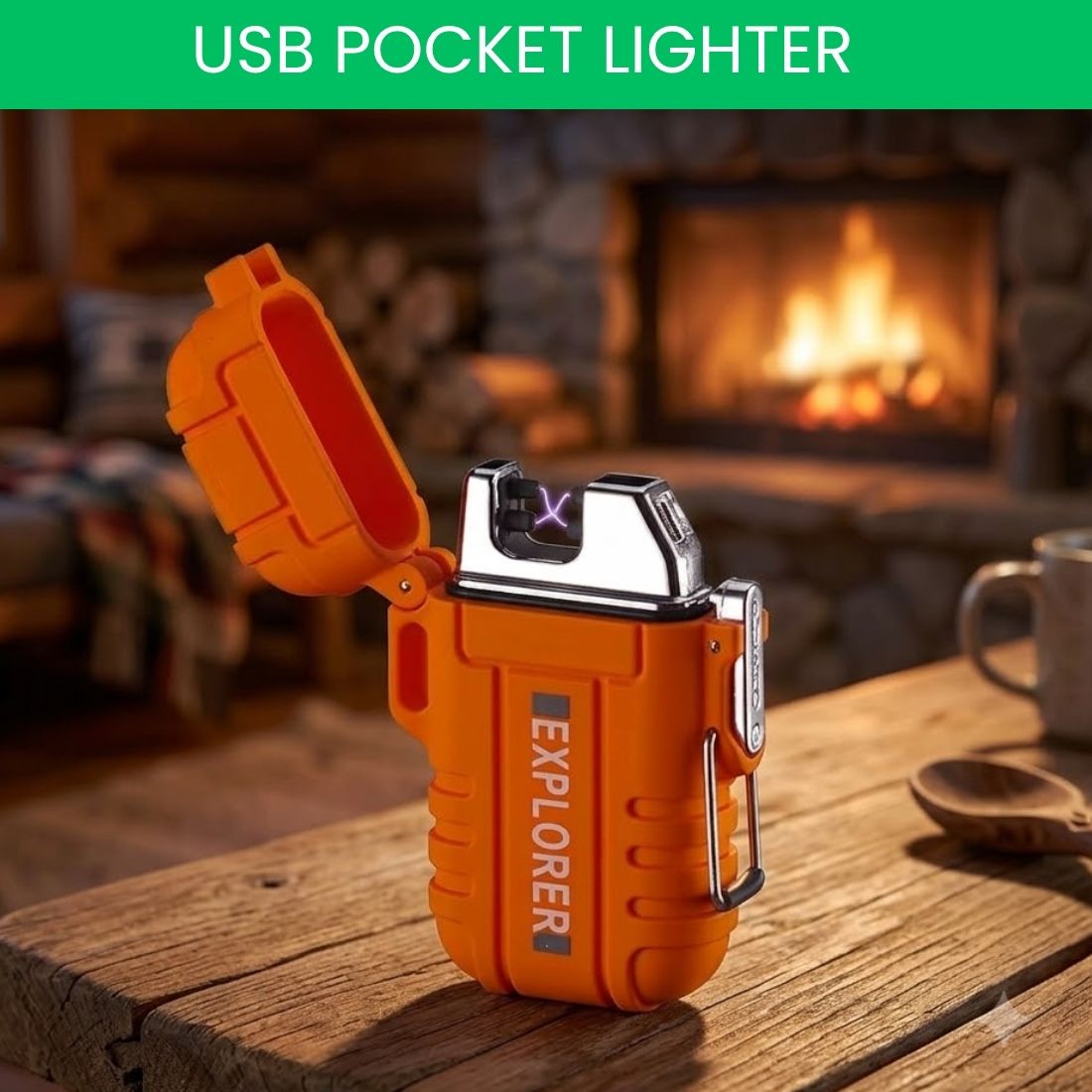 clairbell USB Rechargeable Electric Lighter with Windproof Arc EZ61 Pocket Lighter-picture-13