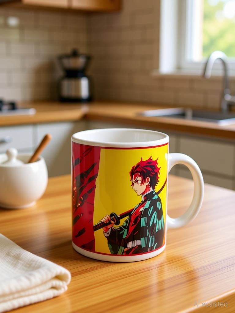 Demon Slayer Gift Set Combo | Tanjiro, 9 Posters, Keychain, Badge & Magnet Ceramic Coffee Mug-image-31