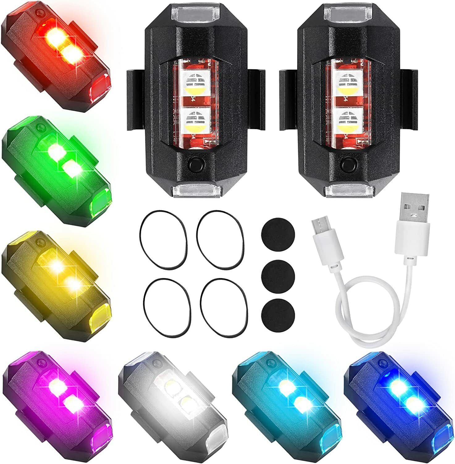 Shower LED Strobe Light Aircraft Light for Helmet Bike Drone Number Plate Car Shower Laser Light-image-44