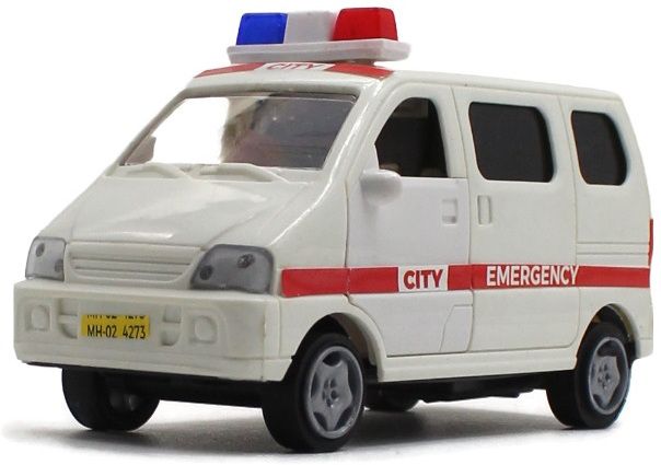 neoinsta shopping Medium size plastic pull back ambulance vehicle toy for kids (white)-picture-20