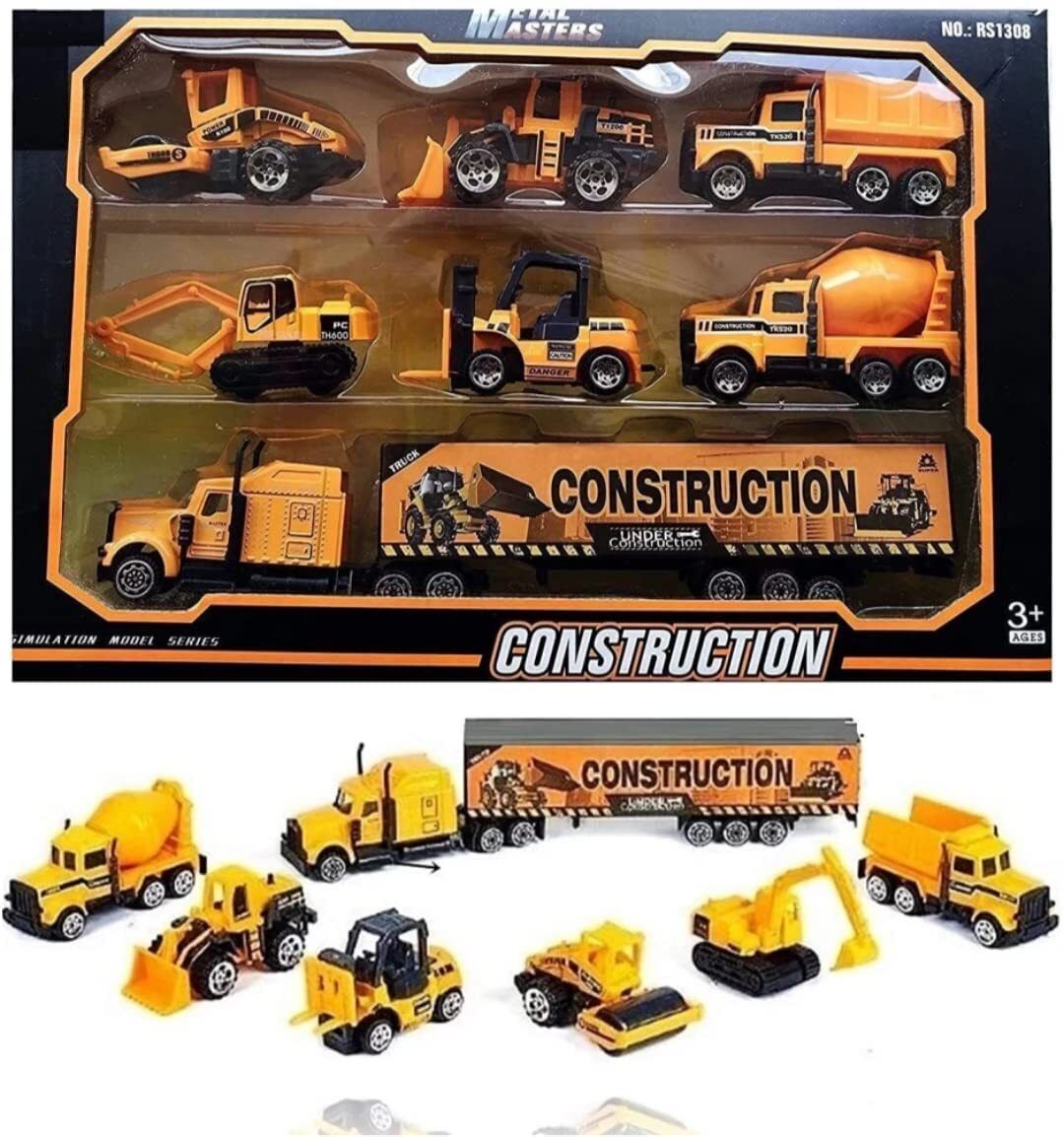 Vehicles Site Road Roller Crane Dumper Cement Mixer Bulldozer Excavator Trucks-image-32