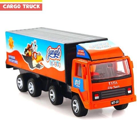 woozee CARGO TRUCK Miniature Pull Back Truck with Doors Openable ( color may vary)-picture-21