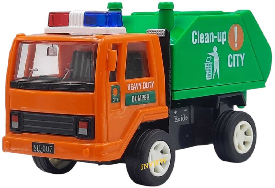 CLEAN UP CITY GARBAGE DUMPER TRUCK WITH BUCKET OPENABLE PULL BACK TOY-image-18