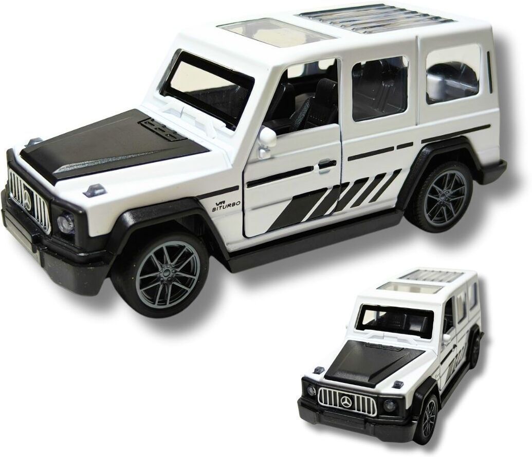 koriva White G-Wagon – Metal Toy Car | Pull Back Model with Light & Sound for Kids@Y5-picture-27