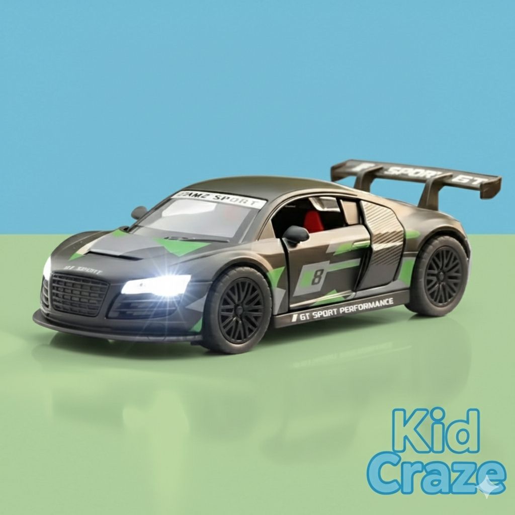 mustang metal sports car for kids with light & music-image-9
