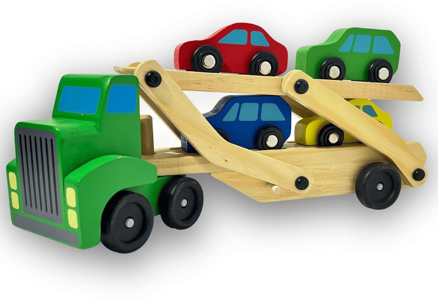 rainbowstore Wooden Truck and Cars Toy (1 Truck, 4 Cars)-picture-18
