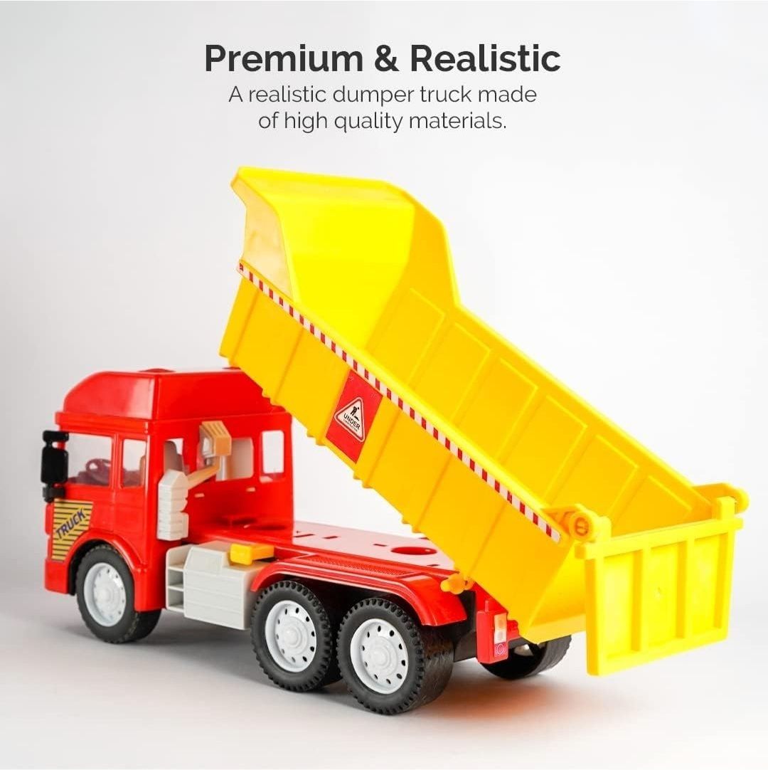 Pull Back Push and Go Friction Powered Super Dumper Truck light music-image-6