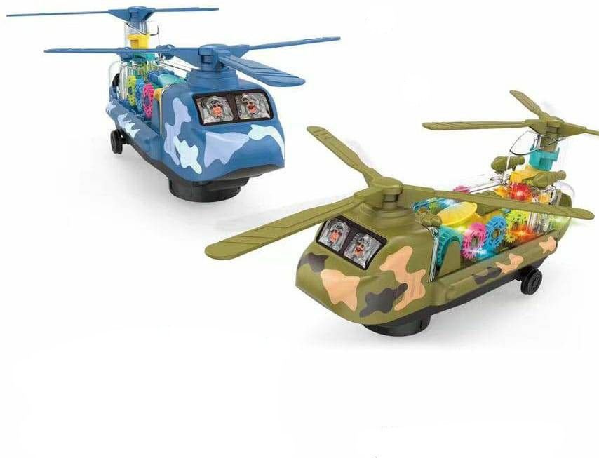 Transparent Gear Helicopter Toy for Kids with Lights, Music and Bump & Go Mode .-image-43