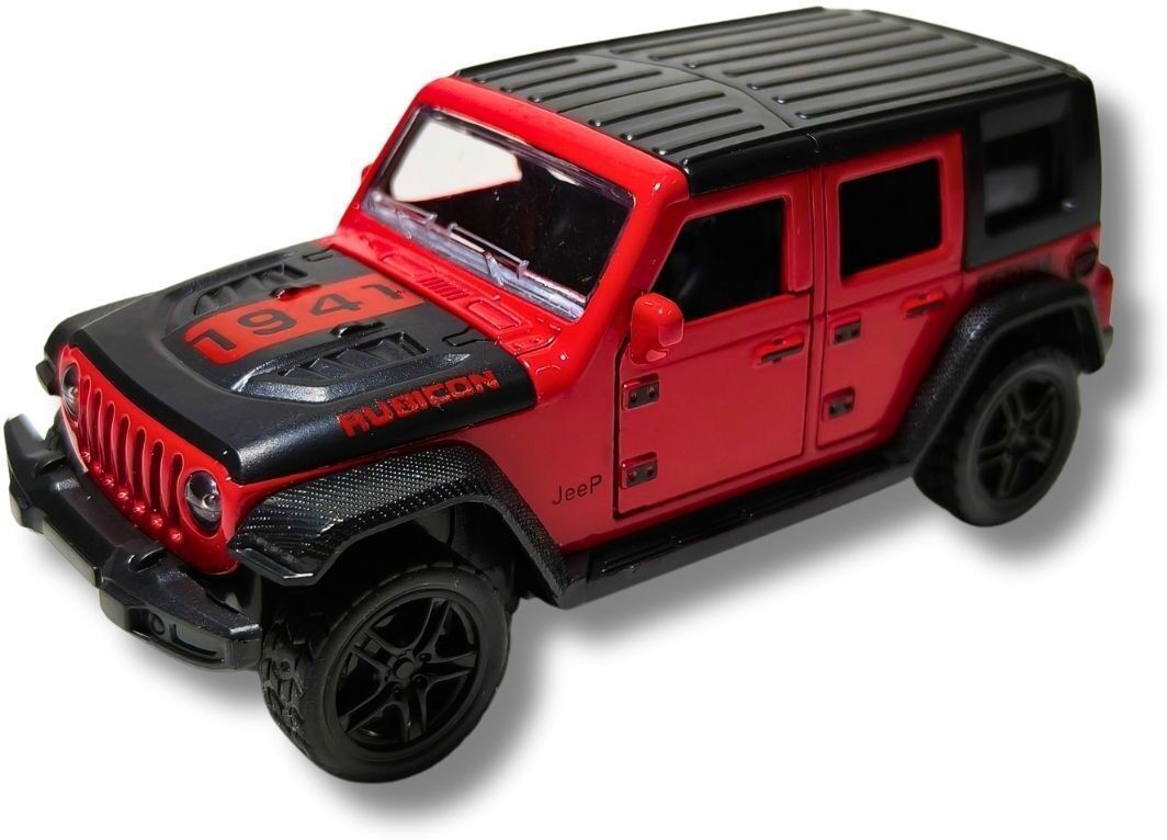 Red Jeep Metal Toy Car – Diecast Pull Back Model with Light & Sound@Y536-image-19