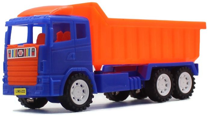 Small size friction powered plastic JCB dumper truck blue orange-image-26