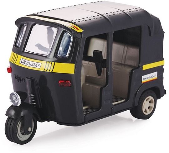 Plastic Cng Auto Rickshaw Toy For Kids Vehicle Model Toy For Kids Pull Back Toys