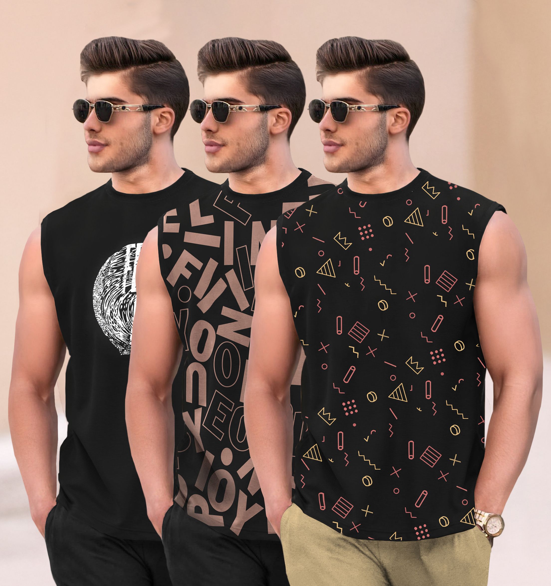 tripr Pack of 3 Men Vest-picture-10
