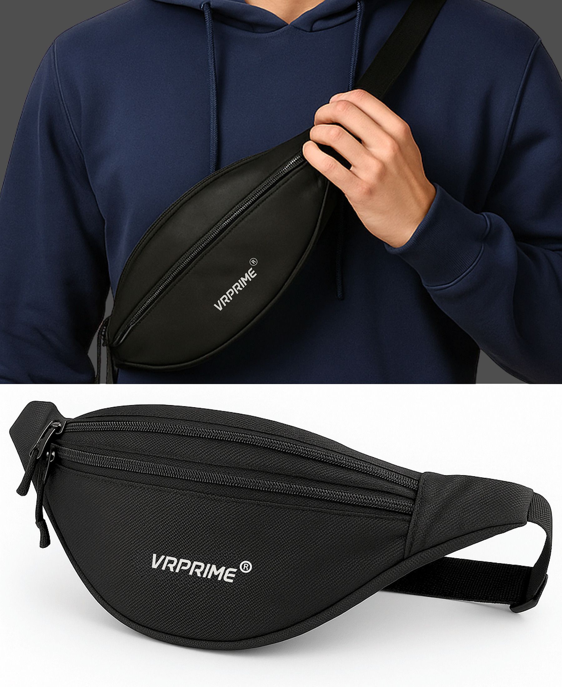 VRPRIME Waist Bag Men & Women Side Pouch for Travel & Sports Waterproof Adjustable Strap Waist Bag-image-26