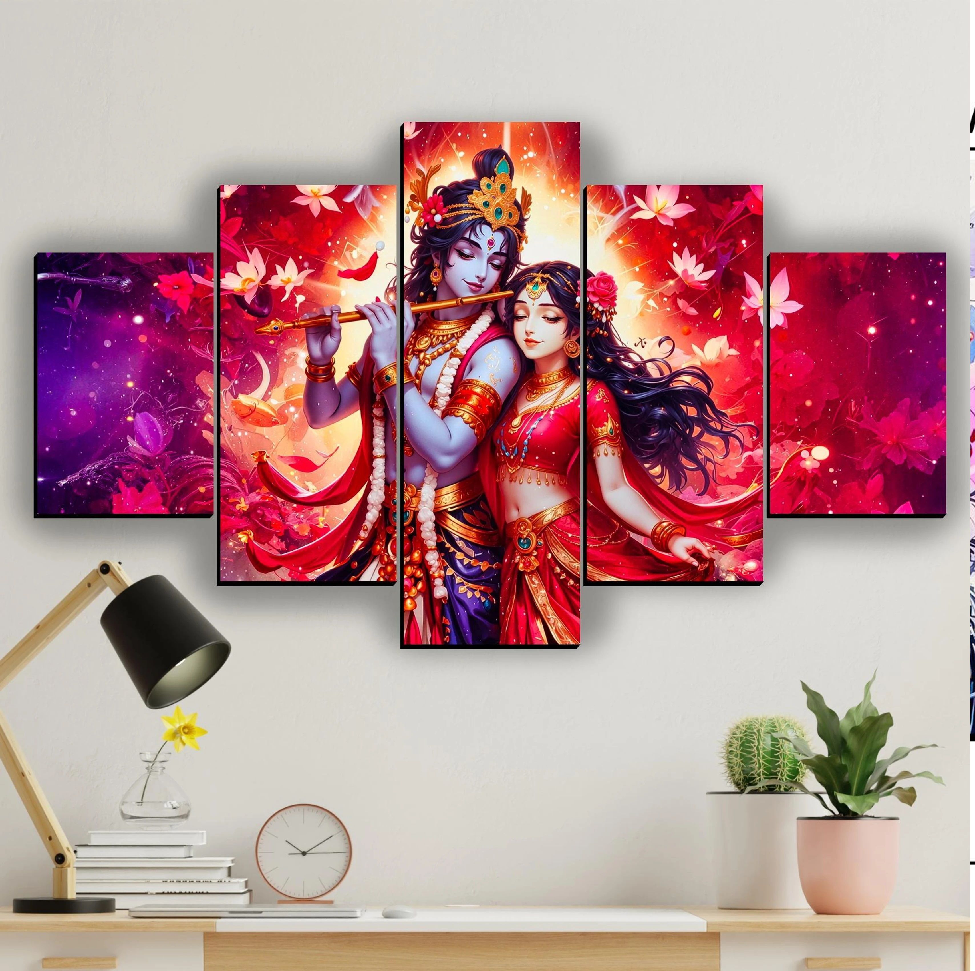 Radha Krishna Modern Art Wall Decor Gift Items For Living Room-image-30