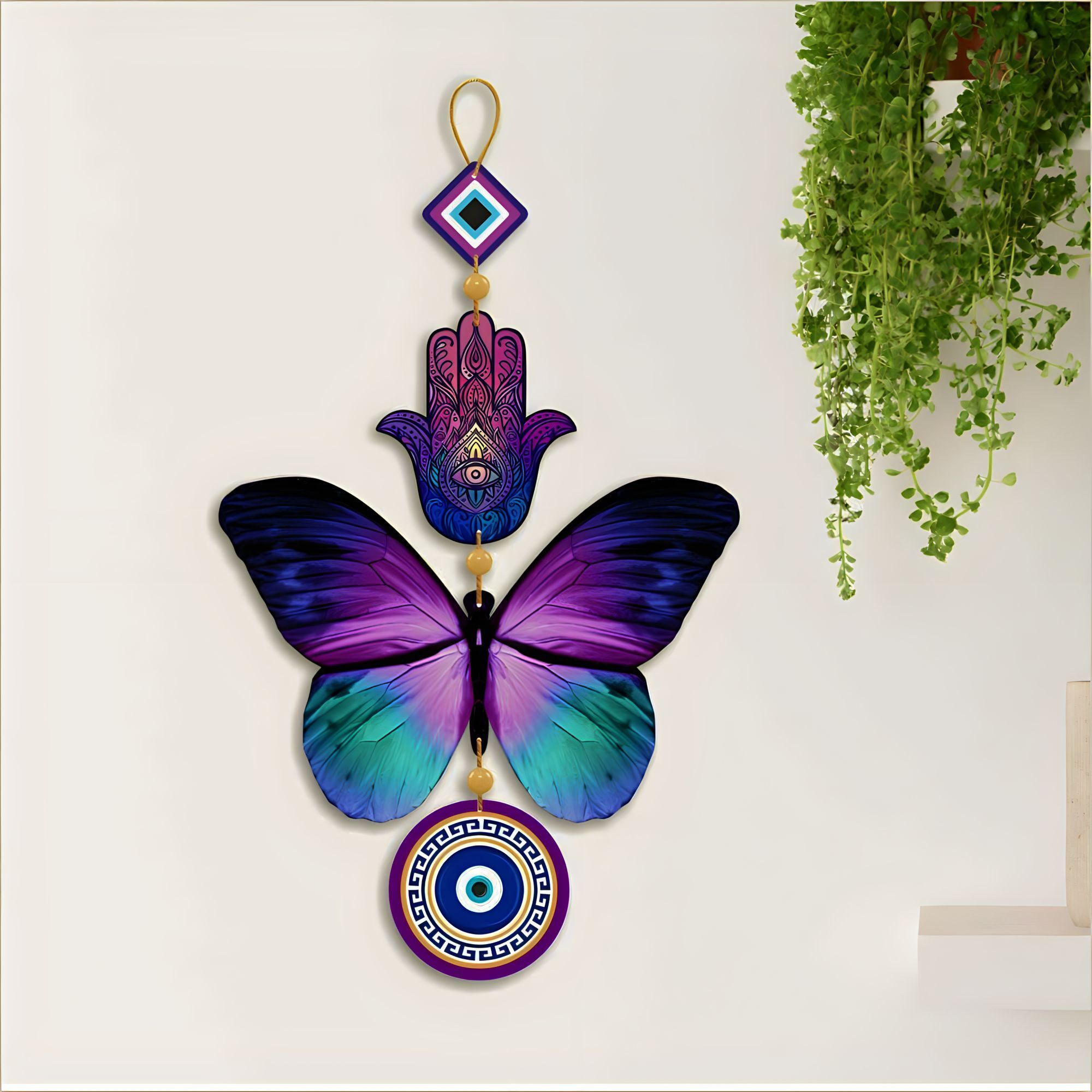 elegent wooden designer square islamic wall hanging for office and living room-image-9